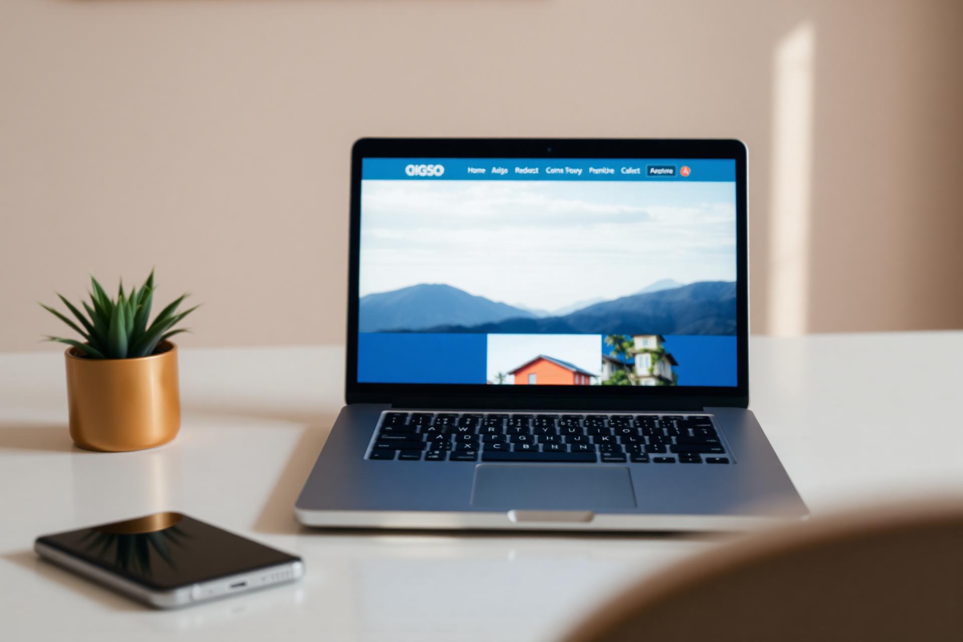 Property website on a laptop